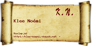Klee Noémi névjegykártya